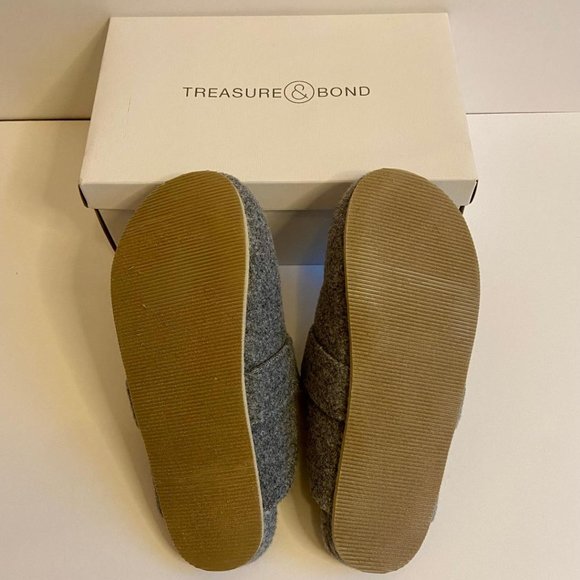 🆕 Treasure & Bond (Nordstrom brand) Mollie Faux Shearling Lined Grey Mule - Picture 12 of 15